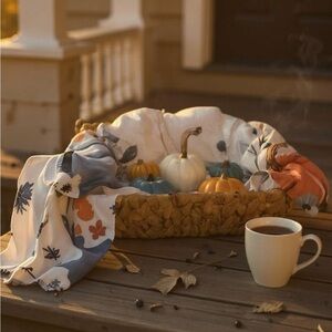 Fall Scented Pumpkin Soaps Gift Basket 5 soaps + hand towel + basket